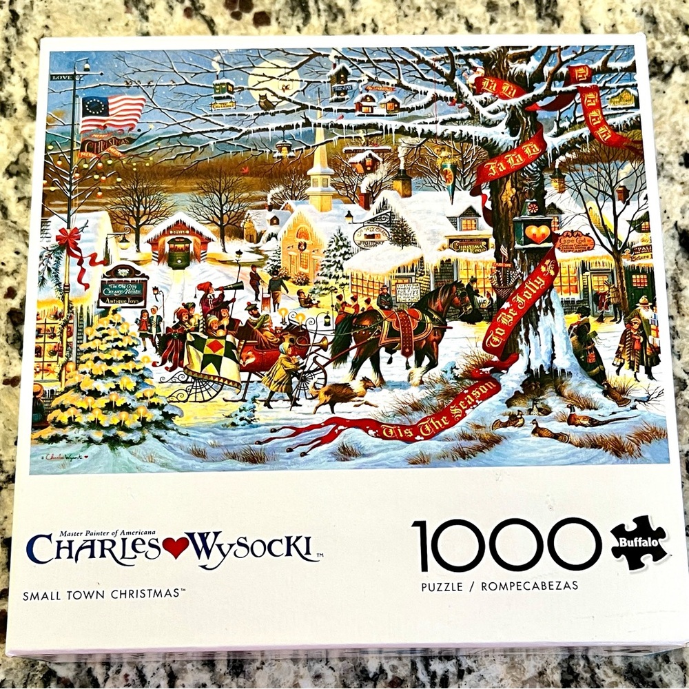 Buffalo David Bitton Small Town Christmas 1000 Piece Puzzle Sealed